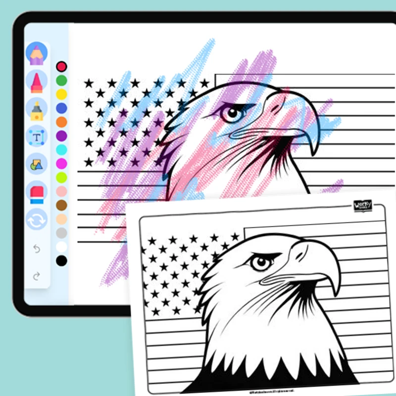 Bald Eagle — coloring-pages coloring page for Grade 1, Grade 2, Grade 3, Grade 4, Grade 5, page 1 of 1