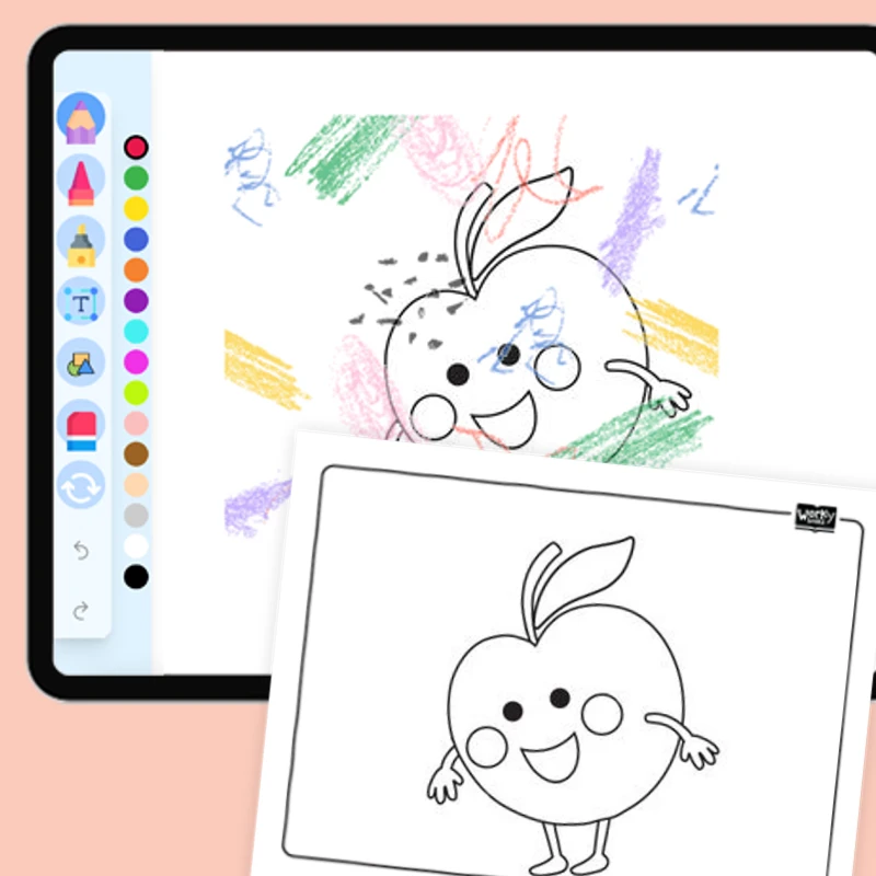 Apple — coloring-pages coloring page for Grade 1, Grade 2, Grade 3, Grade 4, Grade 5, page 1 of 1