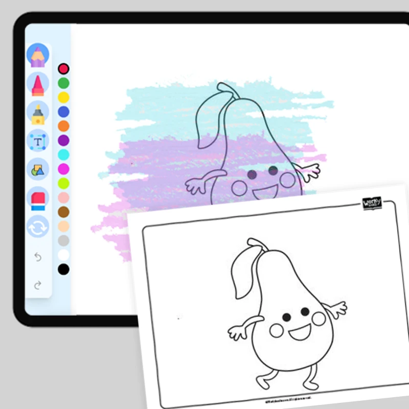 Pears — coloring-pages coloring page for Grade 1, Grade 2, Grade 3, Grade 4, Grade 5, page 1 of 1