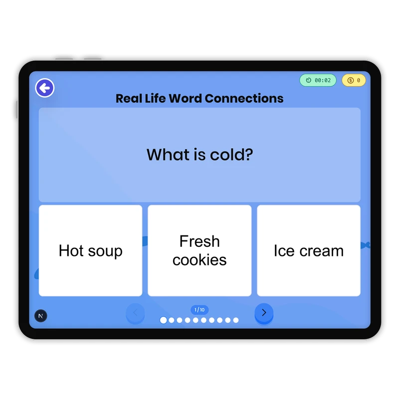 Real Life Word Connections — ela game for Grade 1, page 1 of 1