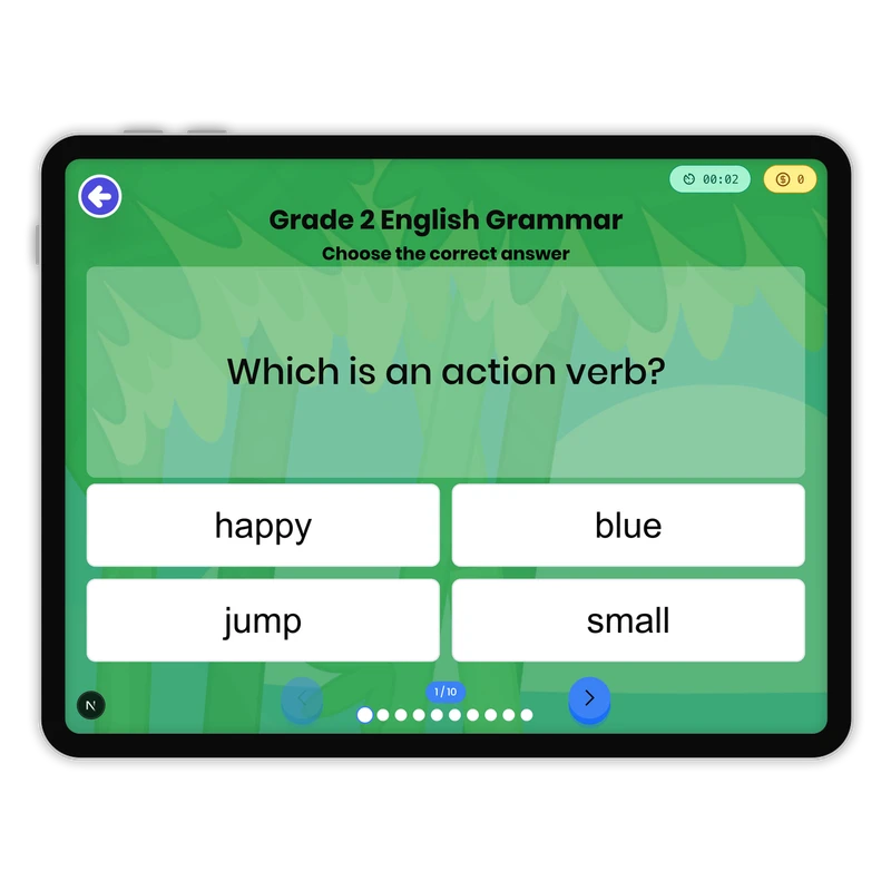Grade 2 English Grammar — ela game for Grade 1, page 1 of 1