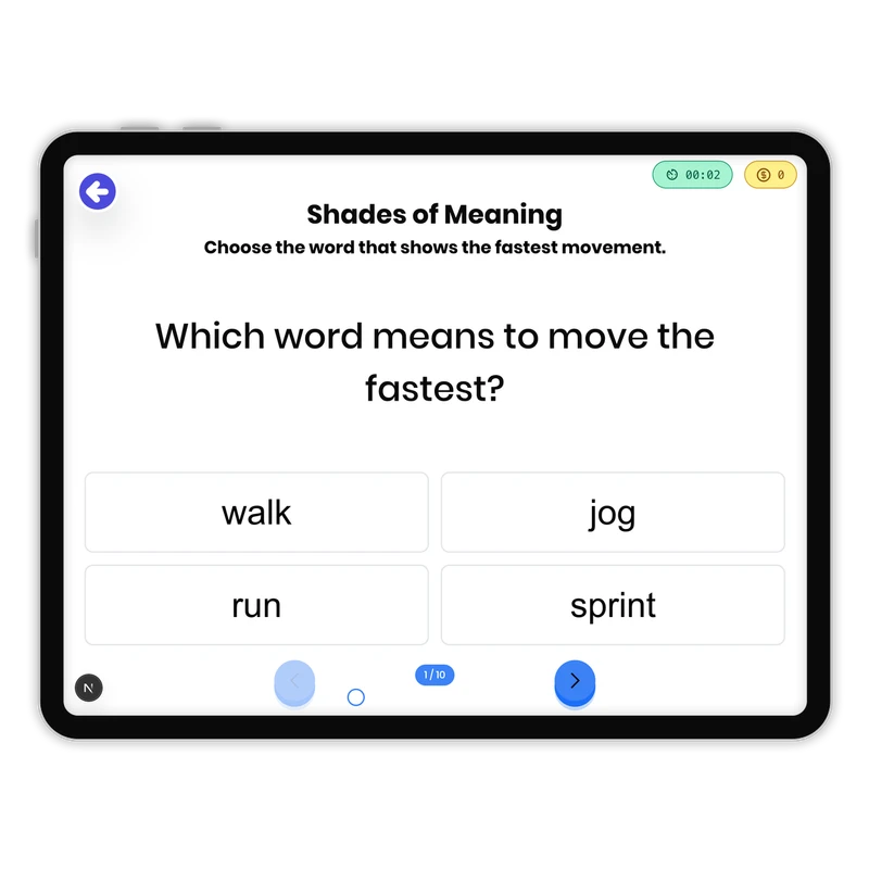Shades of Meaning — ela game for Grade 1, page 1 of 1