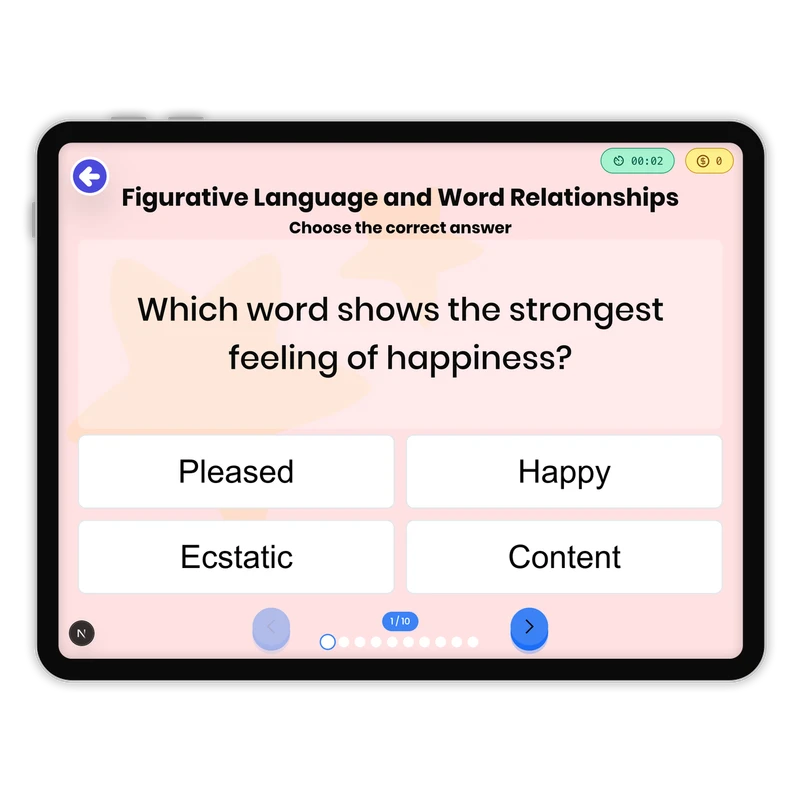 Figurative Language and Word Relationships — ela game for Grade 3, page 1 of 1