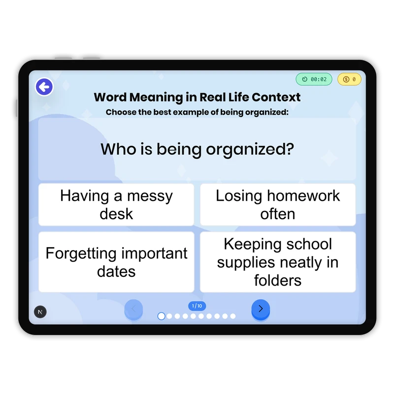 Word Meaning in Real Life Context — ela game for Grade 3, page 1 of 1