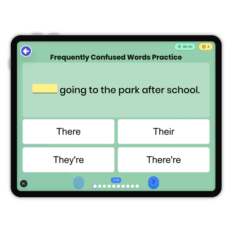 Frequently Confused Words Practice — ela game for Grade 4, page 1 of 1
