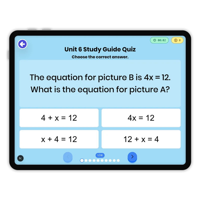 Unit 6 Study Guide Quiz — math game for Grade 6, page 1 of undefined
