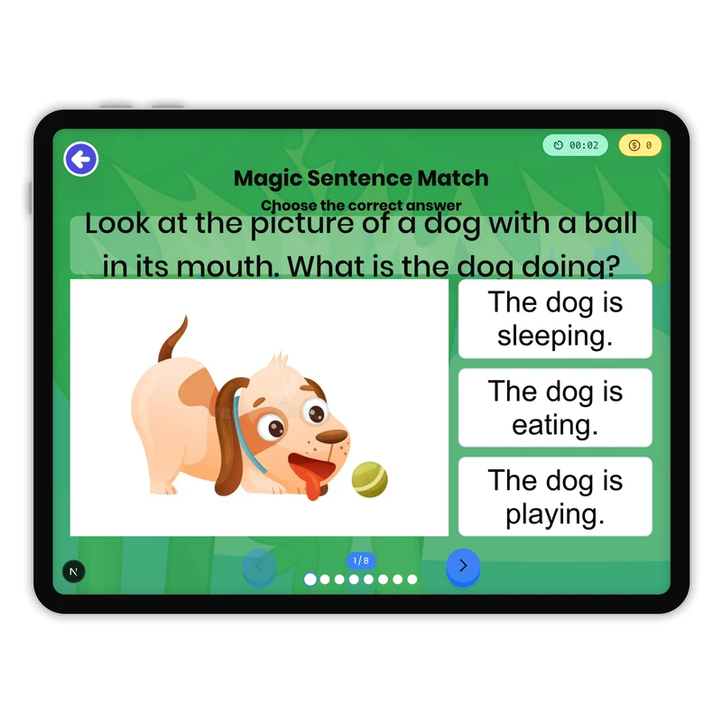 Magic Sentence Match — ela game for Grade 1, page 1 of undefined