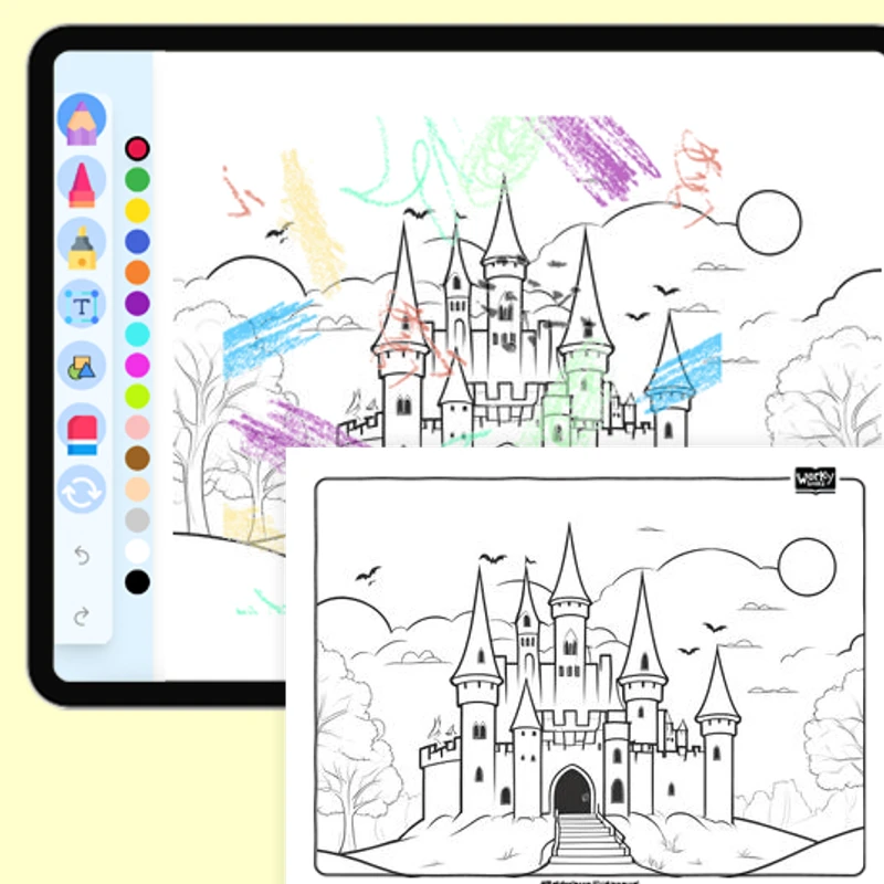 Vampire's Castle — coloring-pages coloring page for Grade 1, Grade 2, Grade 3, Grade 4, Grade 5, page 1 of 1