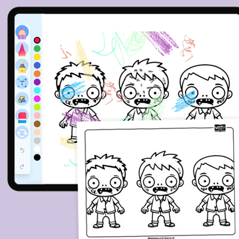 Zombie Walk — coloring-pages coloring page for Grade 1, Grade 2, Grade 3, Grade 4, Grade 5, page 1 of 1