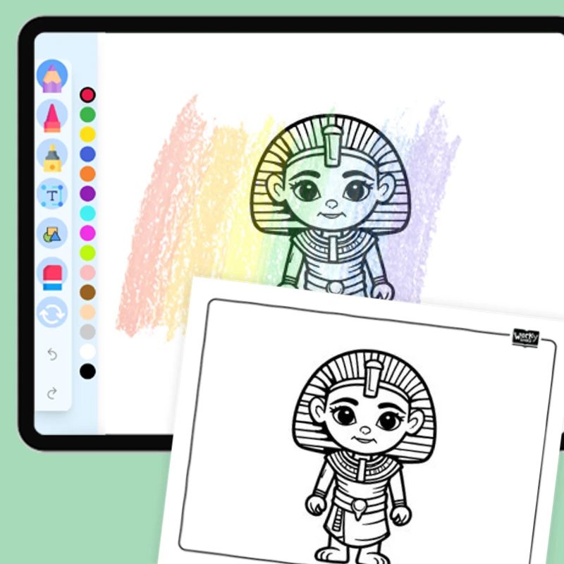 Egyptian Mummy — coloring-pages coloring page for Grade 1, Grade 2, Grade 3, Grade 4, Grade 5, page 1 of 1