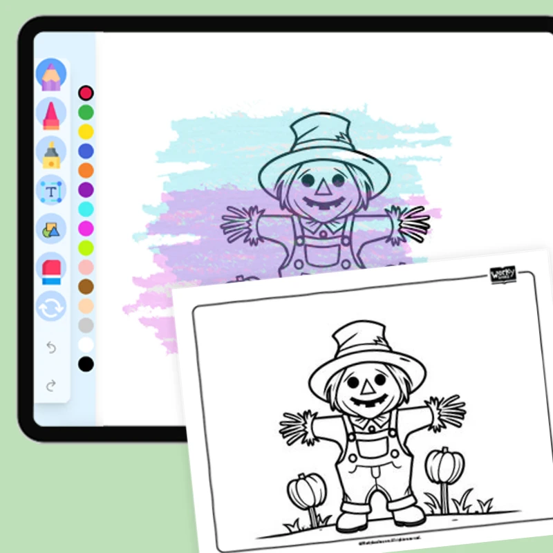 Scarecrow — coloring-pages coloring page for Grade 1, Grade 2, Grade 3, Grade 4, Grade 5, page 1 of 1