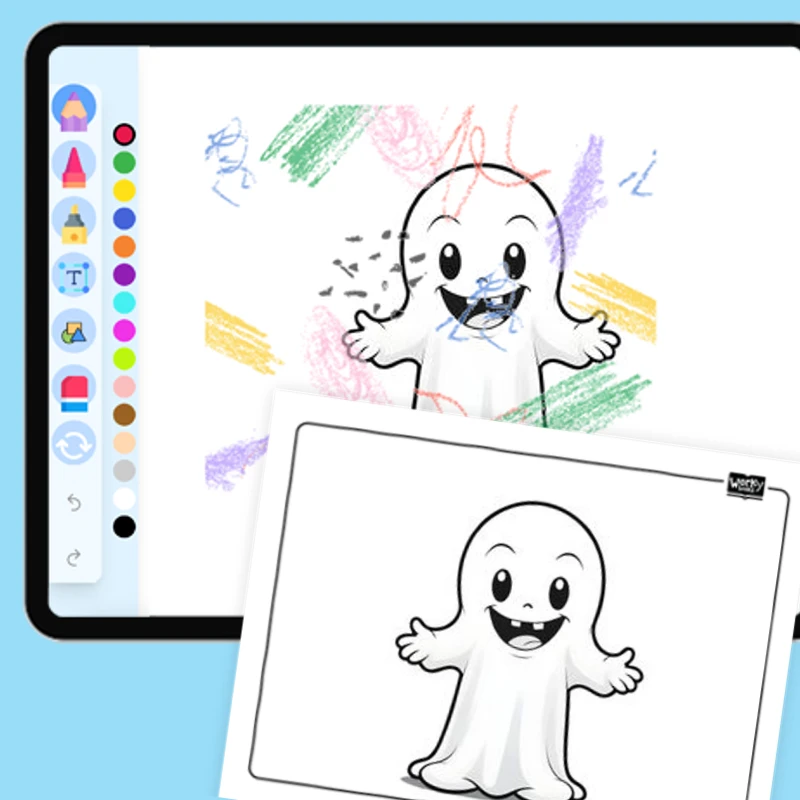Casper the Friendly Ghost — coloring-pages coloring page for Grade 1, Grade 2, Grade 3, Grade 4, Grade 5, page 1 of 1