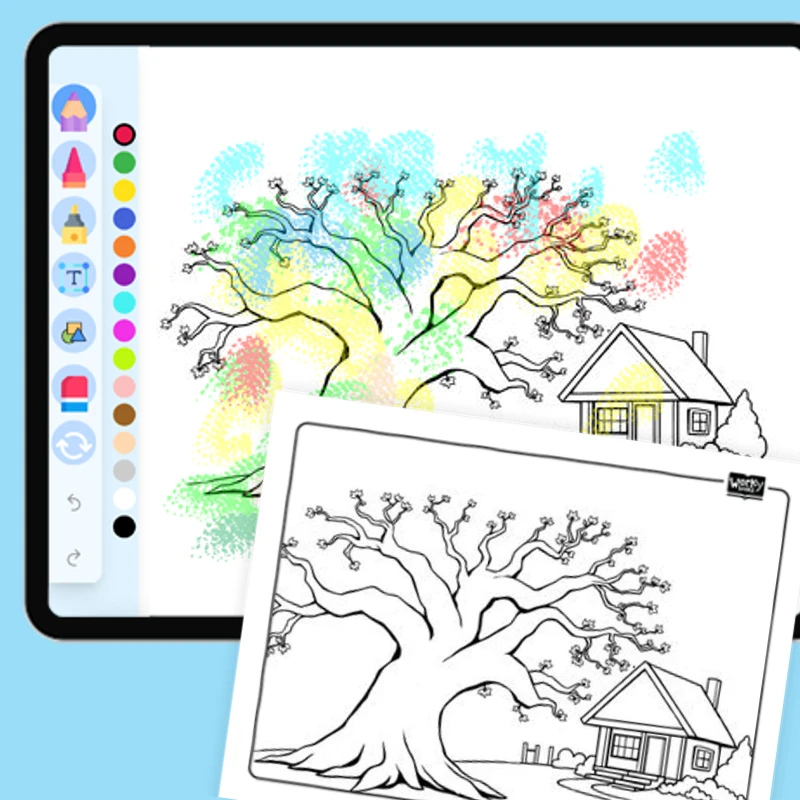 Spooky Tree — coloring-pages coloring page for Grade 1, Grade 2, Grade 3, Grade 4, Grade 5, page 1 of 1