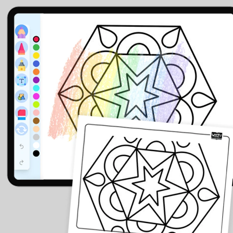 Hexagon Optical Illusion — coloring-pages coloring page for Grade 1, Grade 2, Grade 3, Grade 4, Grade 5, page 1 of 1