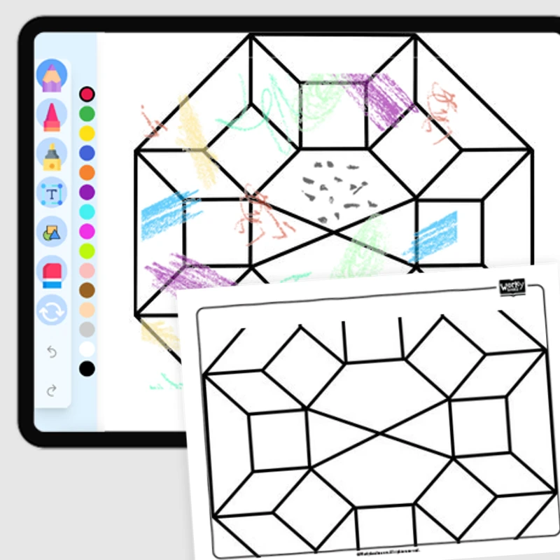 Hexagon Snowflake — coloring-pages coloring page for Grade 1, Grade 2, Grade 3, Grade 4, Grade 5, page 1 of 1