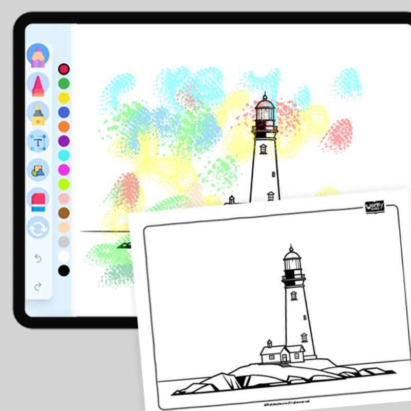 Lighthouse Coastal Navigation Beacon — coloring-pages coloring page for Grade 1, Grade 2, Grade 3, Grade 4, Grade 5, page 1 of 1