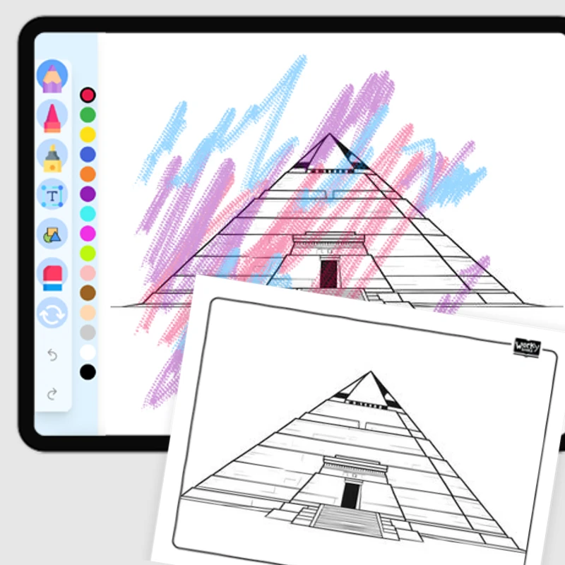 Pyramid Ancient Egyptian Tomb — coloring-pages coloring page for Grade 1, Grade 2, Grade 3, Grade 4, Grade 5, page 1 of 1