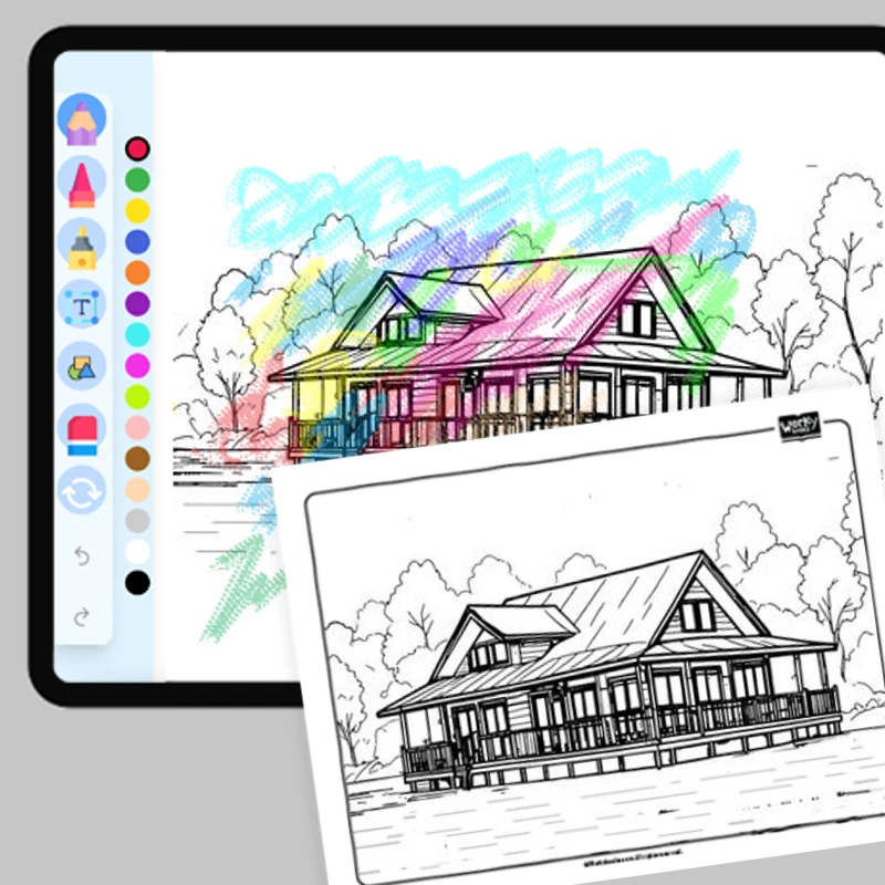 Floating House River Community Living — coloring-pages coloring page for Grade 1, Grade 2, Grade 3, Grade 4, Grade 5, page 1 of 1