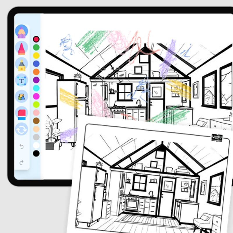 Tiny House Small Living Space — coloring-pages coloring page for Grade 1, Grade 2, Grade 3, Grade 4, Grade 5, page 1 of 1