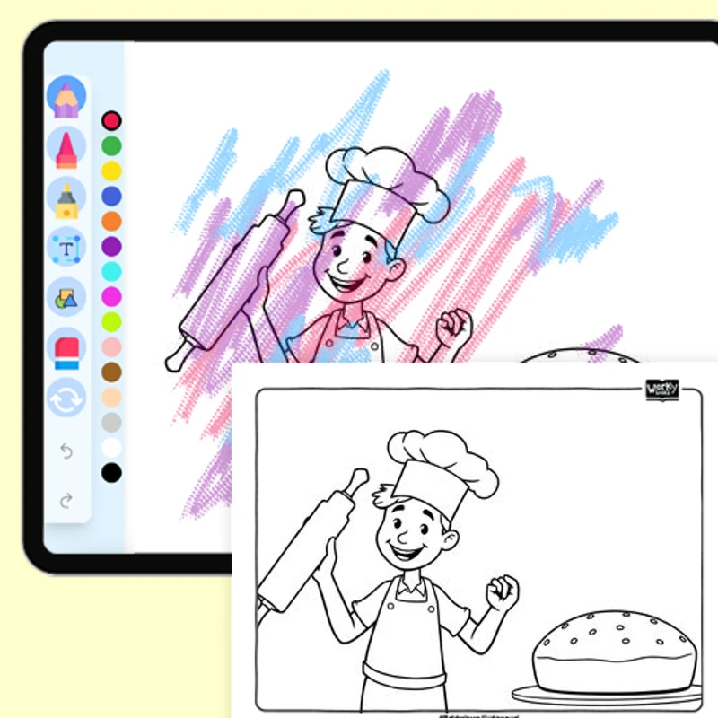 Baker — coloring-pages coloring page for Grade 1, Grade 2, Grade 3, Grade 4, Grade 5, page 1 of 1