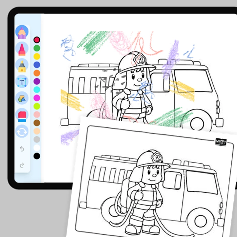 Firefighter — coloring-pages coloring page for Grade 1, Grade 2, Grade 3, Grade 4, Grade 5, page 1 of 1