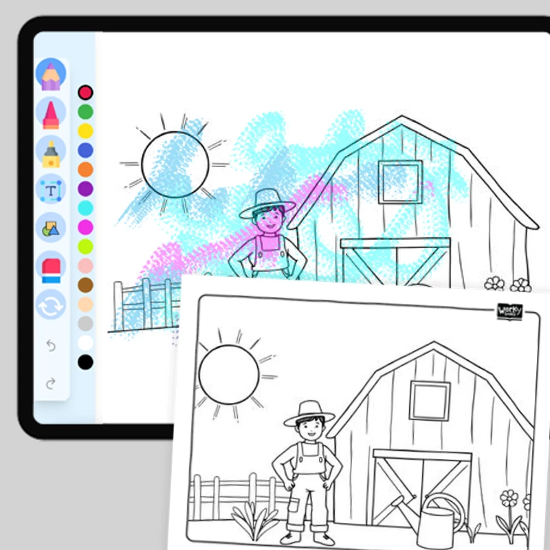 Farmer — coloring-pages coloring page for Grade 1, Grade 2, Grade 3, Grade 4, Grade 5, page 1 of 1