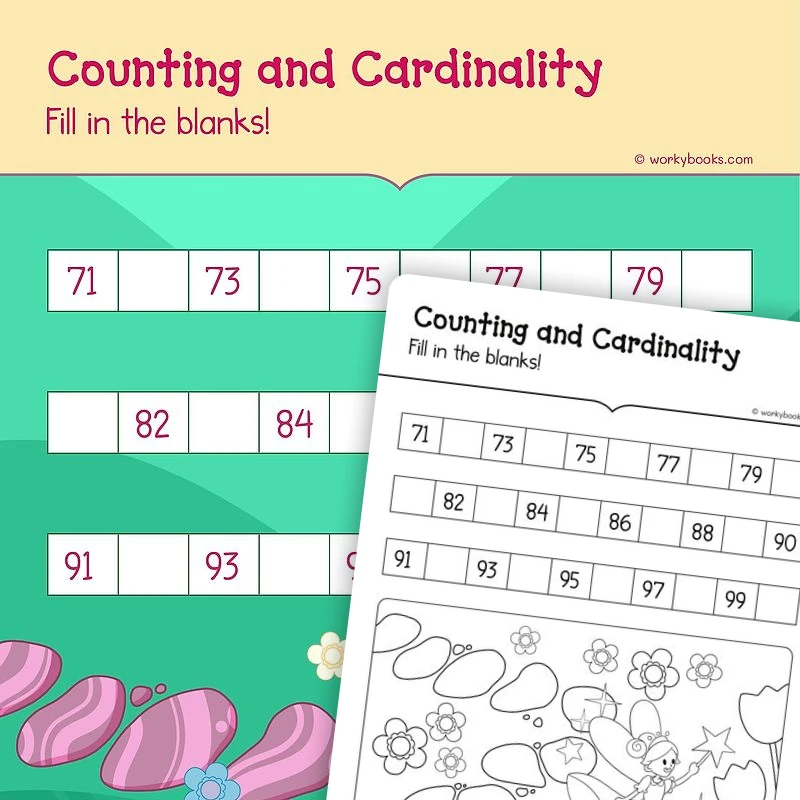 Counting and Cardinality C — math worksheet for Grade K, page 1 of 3