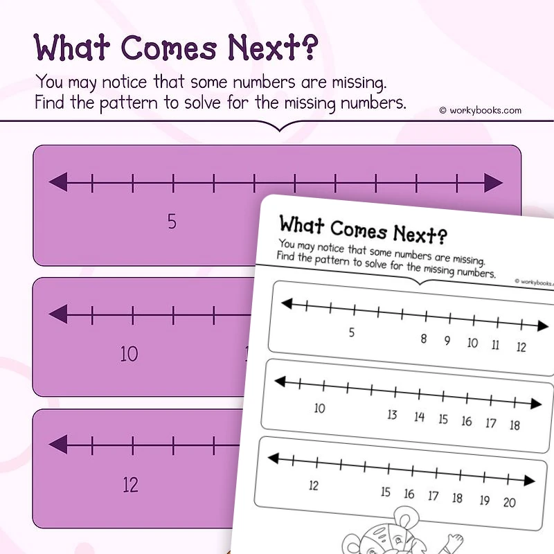 What Comes Next 2 — math worksheet for Grade K, page 1 of 3