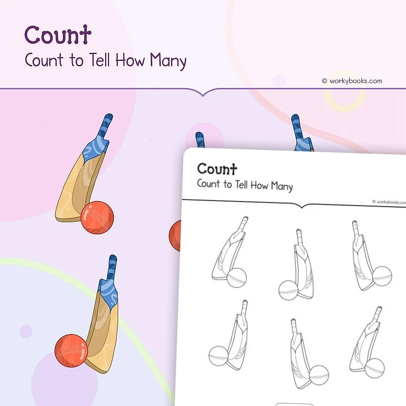 Count to Tell How Many 2 — math worksheet for Grade K, page 1 of 3