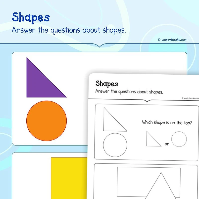 Relative Position — math worksheet for Grade K, page 1 of 3
