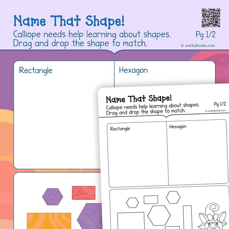 Identify that Shape — math worksheet for Grade K, page 1 of 3