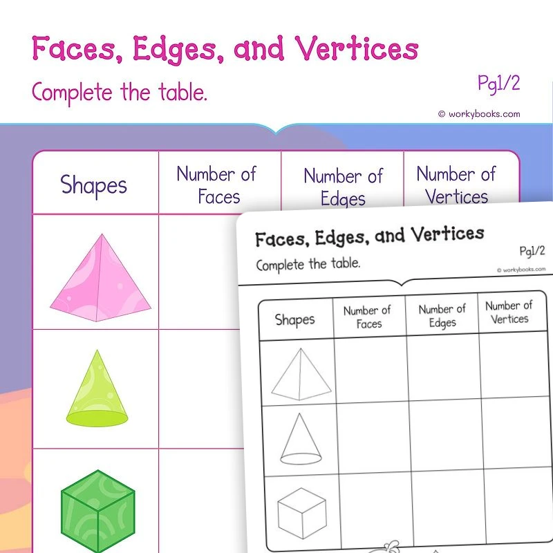 Shape Atrributes — math worksheet for Grade K, page 1 of 3