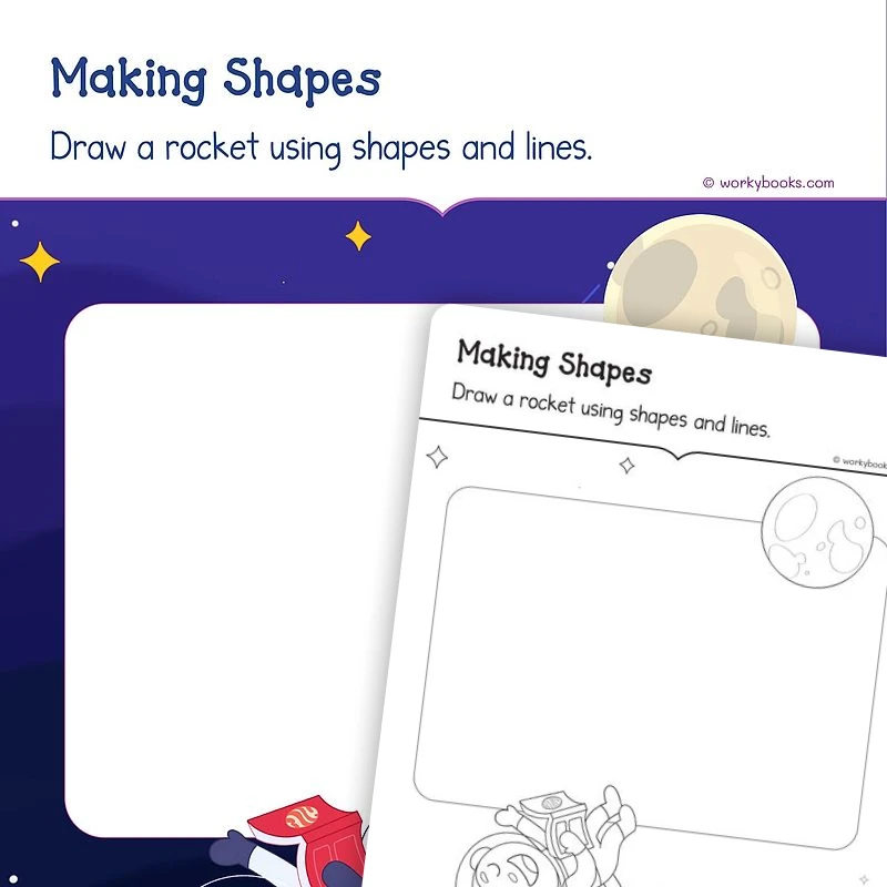 Making Shapes — math worksheet for Grade K, page 1 of 3
