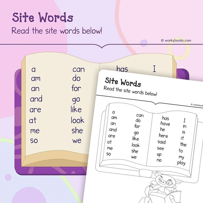 Sight Word Practice — ela worksheet for Grade K, page 1 of 3