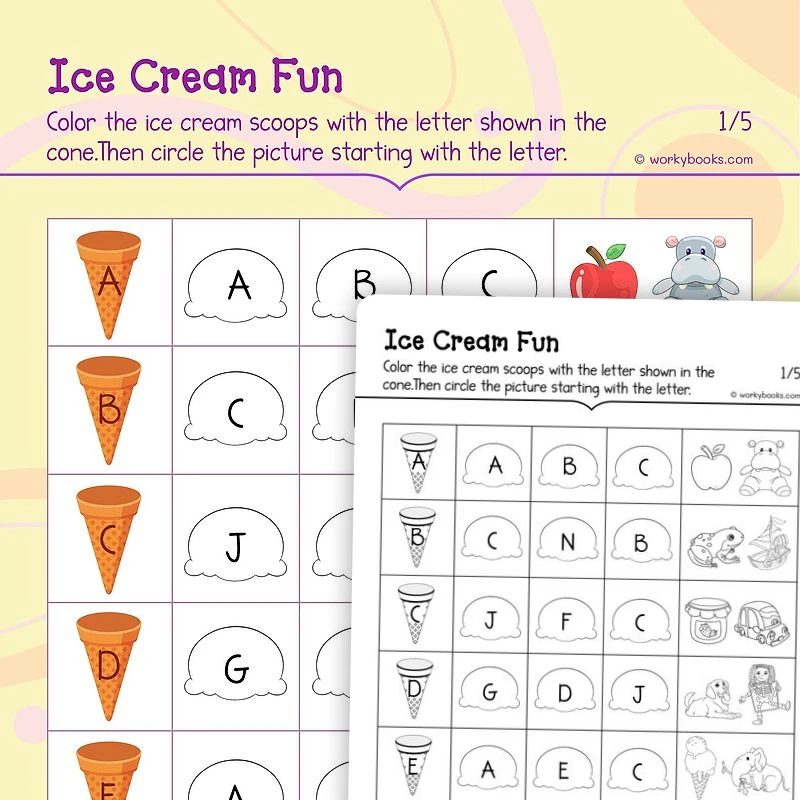 A—Z Phonics Practice — ela worksheet for Grade K, page 1 of 3