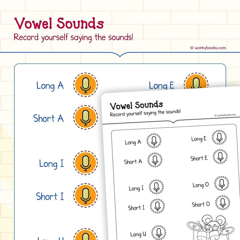 Vowel Sounds — ela worksheet for Grade K, page 1 of 3