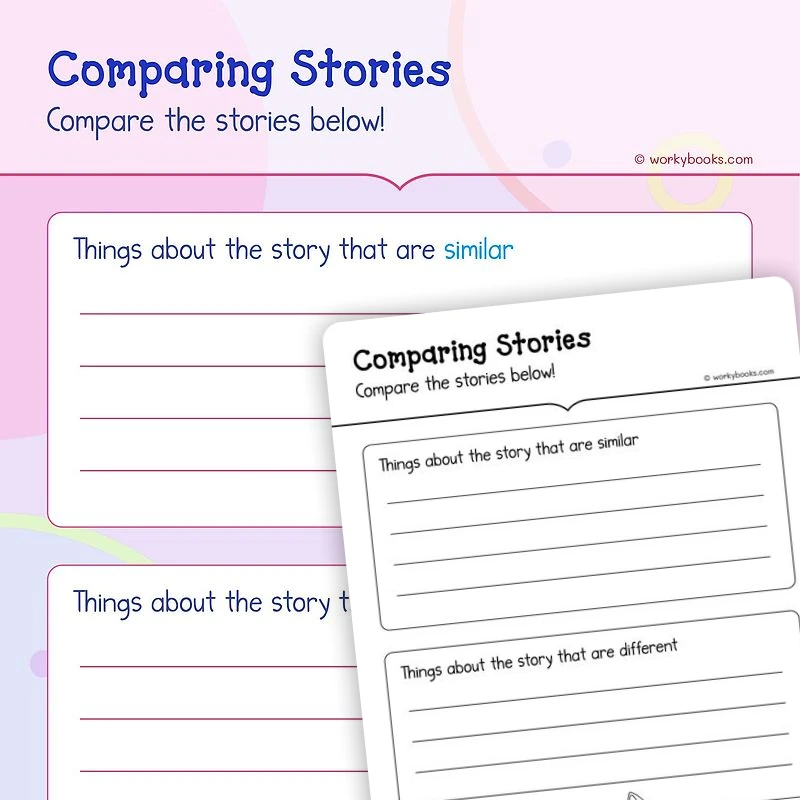 Comparing Stories — ela worksheet for Grade K, page 1 of 3