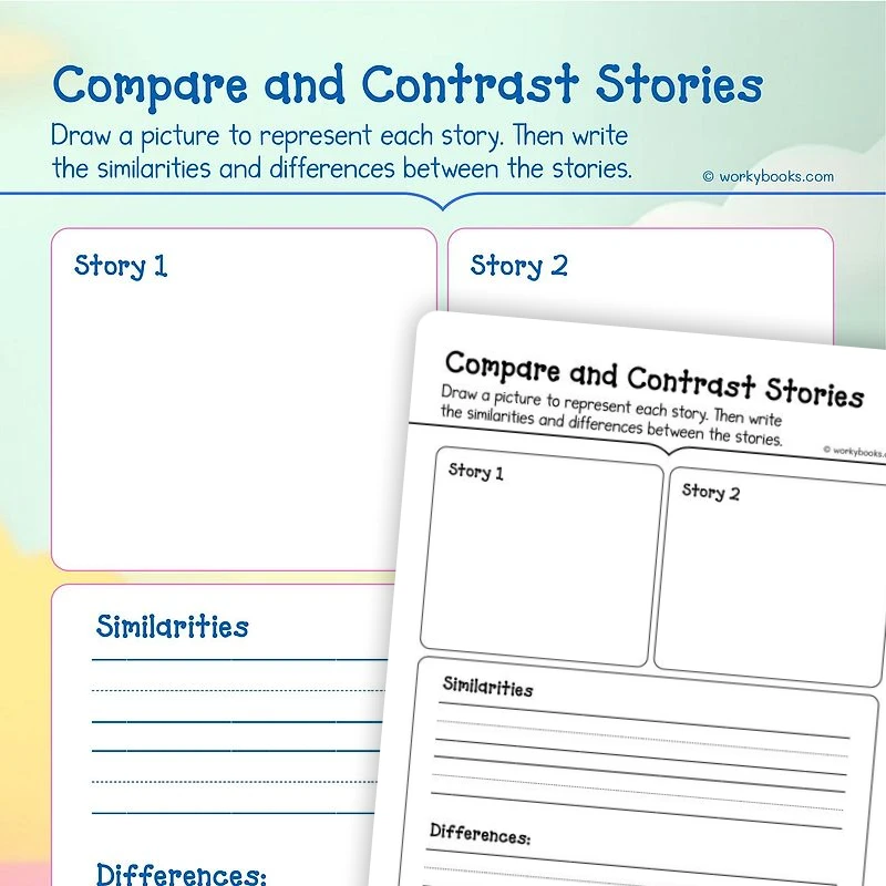 Comparing Characters — ela worksheet for Grade K, page 1 of 3
