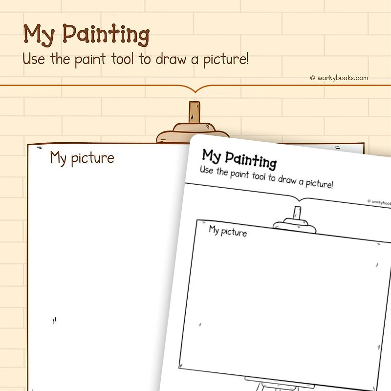 My Painting—Use Digital Tools — ela worksheet for Grade K, page 1 of 3