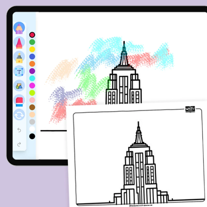 Empire State Building — coloring-pages coloring page for Grade 1, Grade 2, Grade 3, Grade 4, Grade 5, page 1 of 1