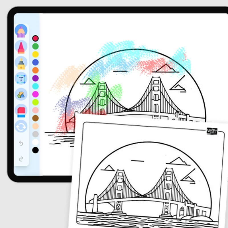 Golden Gate Bridge — coloring-pages coloring page for Grade 1, Grade 2, Grade 3, Grade 4, Grade 5, page 1 of 1