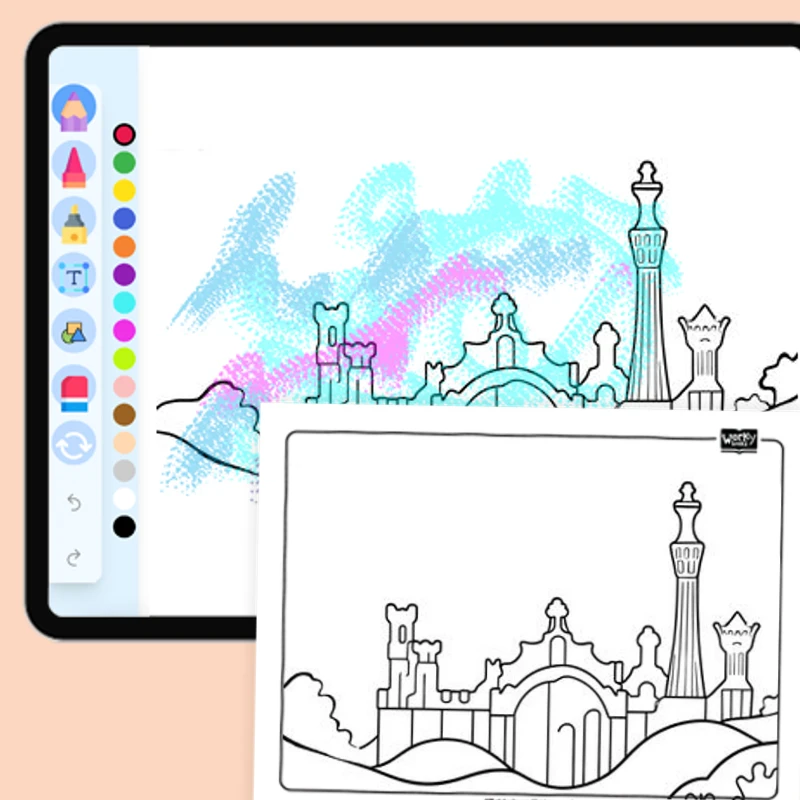 Park Güell — coloring-pages coloring page for Grade 1, Grade 2, Grade 3, Grade 4, Grade 5, page 1 of 1