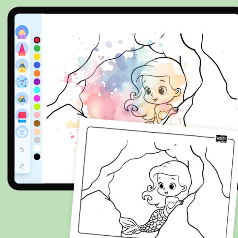 Mermaid's Secret Cove — coloring-pages coloring page for Grade 1, Grade 2, Grade 3, Grade 4, Grade 5, page 1 of 1