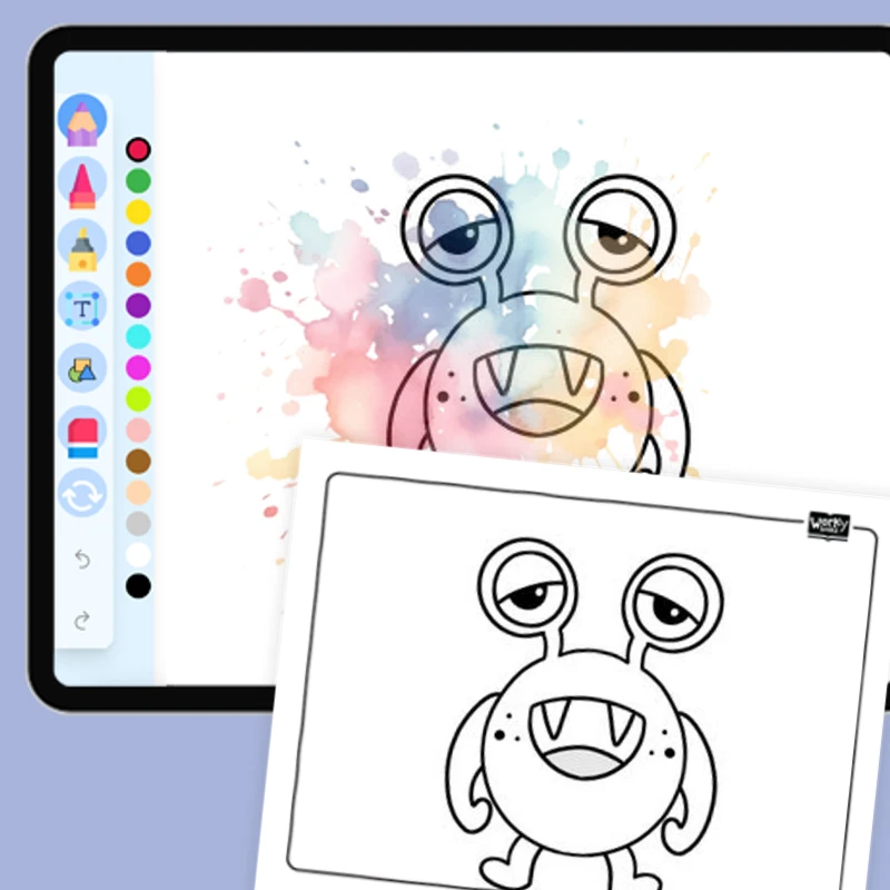 Sleepy Monster — coloring-pages coloring page for Grade 1, Grade 2, Grade 3, Grade 4, Grade 5, page 1 of 1