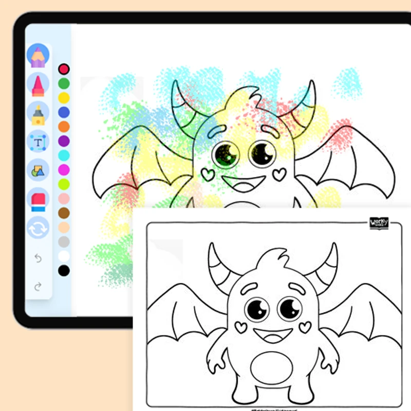 Monster with Wings — coloring-pages coloring page for Grade 1, Grade 2, Grade 3, Grade 4, Grade 5, page 1 of 1