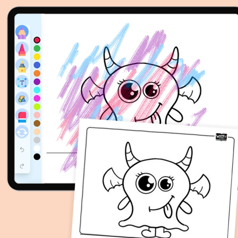 Silly Monster — coloring-pages coloring page for Grade 1, Grade 2, Grade 3, Grade 4, Grade 5, page 1 of 1
