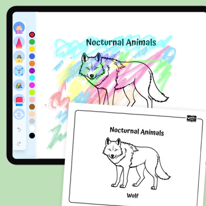 Strong Wolf — coloring-pages coloring page for Grade 1, Grade 2, Grade 3, Grade 4, Grade 5, page 1 of 1