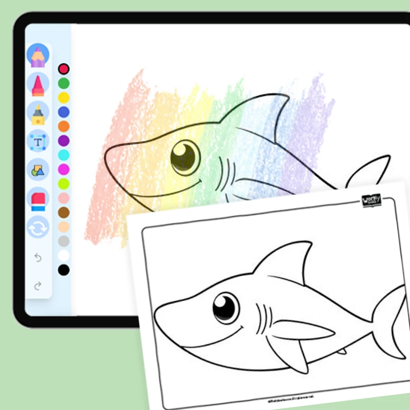 Shark Coloring Page — coloring-pages coloring page for Grade 1, Grade 2, Grade 3, Grade 4, Grade 5, page 1 of 1