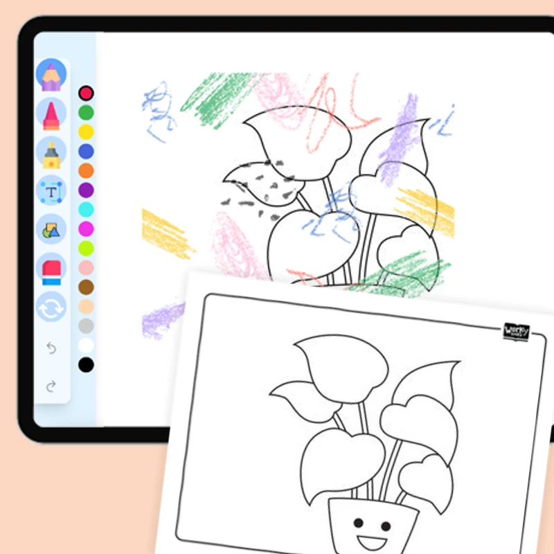 Pink Plant — coloring-pages coloring page for Grade 1, Grade 2, Grade 3, Grade 4, Grade 5, page 1 of 1