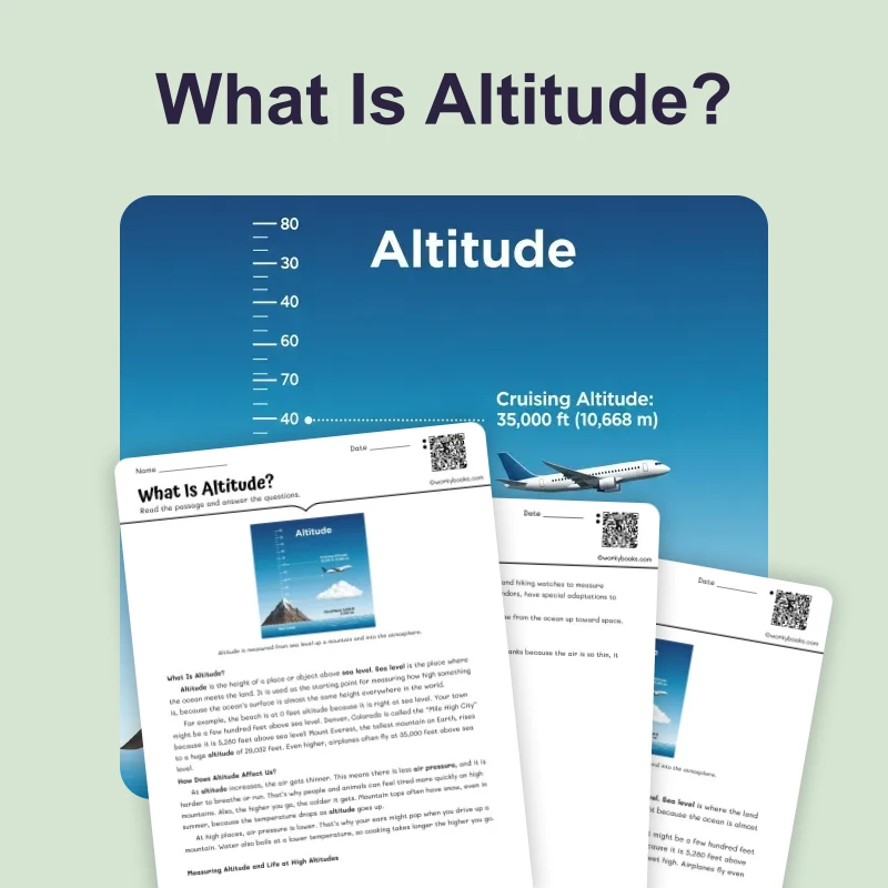 What Is Altitude? — ela — reading comprehension for Grade 3, Grade 4, Grade 5, Grade 6, page 1 of 4
